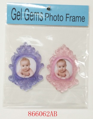 Gelgems Frame  Glass,Ivory,Decal,Filled,Candle