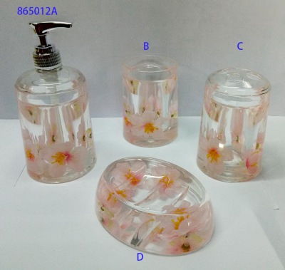 Acrylic Bathware Set Square,Glass,Filled,Jelly,Candle