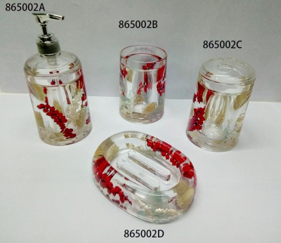 Acrylic Bathware Set 亚克力卫浴产品 Round,Glass,Diffuser,w/Reed,圆形,玻璃,玫瑰,芳香